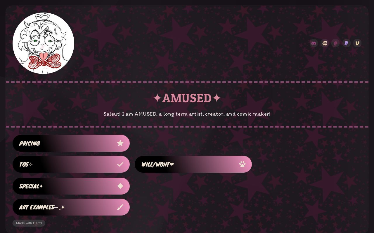 AMUSED'S Card